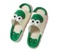 ZNEL Frosch Hausschuhe Für Frauen Männer Tier Cartoon Leinen Pantoletten rutschfest Vier Jahreszeiten Heimschuhe Bequem Outdoor Offene Zehen Sommerschuhe(44/45 EU, Green~B)