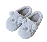 ZNEL Hausschuhe Damen Herren Pantoffeln Baumwolle Plüsch Wärme Weiche Herbst Und Winter Kuschelige Netter Koala-Cartoon Tiere Bequem rutschfeste Home Slippers,Grau,38~39