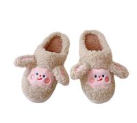 ZNEL Herren und Damen Unisex Cartoon niedlich und gemütlich weich Flauschigen Plüsch Cosy Schaf Hausschuhe Indoor/Outdoor rutschfeste Pantoffeln(36-37, Brown)