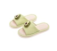 ZNEL Niedliche Cartoon Obst Hausschuhe Für Frauen Vier Jahreszeiten Pantoletten Bequeme Atmungsaktive Pantolette Outdoor Offene Zehe Sommer Schuhe(36/37 EU, Avocado)