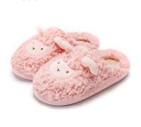 ZNEL Unisex- Herren und Damen Cartoon niedlich und gemütlich weich Flauschigen Plüsch Cosy Schaf Hausschuhe Indoor/Outdoor rutschfeste Pantoffeln,Rosa,36~37