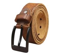 ZNEL Vintage Gürtel Aus Echtem Leder Für Herren - Einzigartige Schwarze Dornschließe, Vielseitiges Rindslederdesign Für Junge Modebegeisterte(130cm/51, Brown)