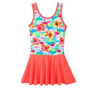 ZNYUNE Mädchen Einteiler Hosenträger Badeanzug Kinder Badebekleidung Einteilige Schwimmbekleidung 303 OrangeFlower 116/122