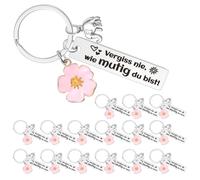 Zocipro 16 Stück Geschenke für Frauen - Schlüsselanhänger Set Glücksbringer mit Gravur, Geburtstagsgeschenk für Frauen & Freundin, Kleine Geschenke für Frauen, Mutmacher & Weihnachtsgeschenke