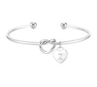 ZOERAY Armband Damen Gold Silber Wasserfest 18K Vergoldet Armreif Silber Knoten Armband mit Buchstaben Anhänger Herz Armbänder Armkette Schmuck Personalisierte Geschenke für Frauen Mädchen Freundin
