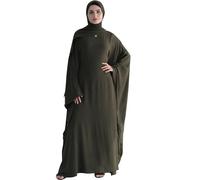 Zofocy Gebetskleidung für Frauen 2 Stück Abaya Muslim Damen mit Khimar Hijab Muslimische Robe einfarbige lose einteilige