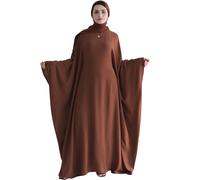 Zofocy Gebetskleidung für Frauen 2 Stück Abaya Muslim Damen mit Khimar Hijab Muslimische Robe einfarbige lose einteilige