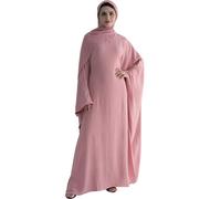 Zofocy Gebetskleidung für Frauen 2 Stück Abaya Muslim Damen mit Khimar Hijab Muslimische Robe einfarbige lose einteilige