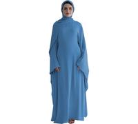 Zofocy Gebetskleidung für Frauen 2 Stück Abaya Muslim Damen mit Khimar Hijab Muslimische Robe einfarbige lose einteilige