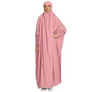 Zofocy Women One-Piece Muslim Abaya Dubai Islam Hijab Robe Solid Lady Prayer Hoodied African Dress