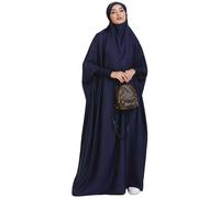 Zofocy Women One-Piece Muslim Abaya Dubai Islam Hijab Robe Solid Lady Prayer Hoodied African Dress
