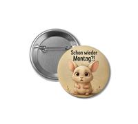 Zolavia Rund Dekorativ Anstecker, Schon Wieder Montag Spruch, Hase Motiv, Lustiger Button für Schule Büro, Deko Accessoire für Kleidung Rucksack Tasche, Geschenk Freunde Familie (59mm, 5 Stück)