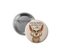 Zolavia Rund Dekorativ Pin Button, Wolf Motiv, Humor Spruch „Und du denkst ich höre zu“, Lustiger Anstecker für Jacke Tasche Rucksack Kappe, Geschenkidee Freunde Familie Kollegen (59mm, 3 Stück)