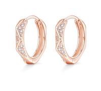 Zolkamery Creolen Silber 925, 925 Sterling Silber Welle/Kleeblatt/Geometrisch Creolen Ohrringe mit 5A Zirkonia, Hypoallergen Klein Kreolen, 16mm Neutral Schlafen Knorpel Ohrringe für Damen Mädchen