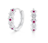 Zolkamery Creolen Silber 925 für Frauen Mädchen,16mm Stern Sterling Silber Ohrringe Damen 925, Schlafen Ohrringe Creolen mit AAAAA Zirkonia, Geschenke für Geburtstag Valentinstag Weihnachten Party