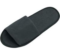 ZOLLNER 10 Paar Einwegslipper Gästehausschuh in grau - Frottierslipper für Reise, Spa, Sauna und Zuhause - rutschhemmende Sohle - offene Spitze - Einheitsgröße - Hotelqualität