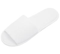 ZOLLNER 10 Paar Einwegslipper Gästehausschuh in weiß - Frottierslipper für Reise, Spa, Sauna und Zuhause - rutschhemmende Sohle - offene Spitze - Einheitsgröße - Hotelqualität