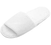 ZOLLNER 10 Paar Einwegslipper Gästehausschuh in weiß - Frottierslipper für Reise, Spa, Sauna und Zuhause - rutschhemmende Sohle - offene Spitze - Einheitsgröße - Hotelqualität