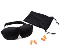 Zollner24 Schlafmaske 3D mit 2 Paar Ohrstöpsel und Aufbewahrungsbeutel, schwarz