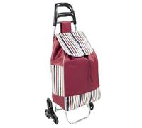 ZOLTA Einkaufswagen mit Treppensteiger Rädern 35L Einkaufstrolley Wasserdicht Rot klappbar Metallgestell Senioren Einkaufstasche abnehmbar waschbar stabil belastbar bis 15kg