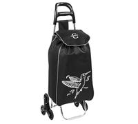 ZOLTA Einkaufswagen mit Treppensteiger Rädern 35L Einkaufstrolley Wasserdicht Schwarz klappbar Metallgestell Senioren Einkaufstasche abnehmbar waschbar stabil belastbar bis 15kg