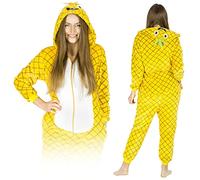 ZOLTA Jumpsuit Onesie für Damen und Herren - Sanft Kuschelig Unisex Pyjama - Karnevalskostüm - Warme Schlafanzug - Karneval kostüm - Beliebte und Lustige Motiv - Ananas - L
