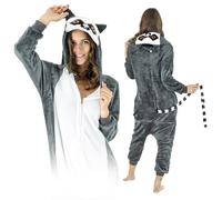 ZOLTA Jumpsuit Onesie für Damen und Herren - Sanft Kuschelig Unisex Pyjama - Warme Schlafanzug - Karneval Kostüm Damen oder Herren - Kostüm Tiermotiv