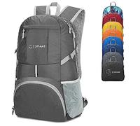 ZOMAKE 35 L Leicht Faltbarer Rucksack Packbare Backpacks, Kleiner Rucksäcke Wanderrucksack Wasserdicht für Damen Herren Outdoor Wandern (Dunkelgrau)