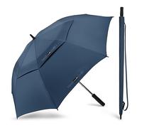 ZOMAKE 80 Inch Große Golfschirm XXXXL,Manuell Öffnen Doppelkappe Große Regenschirm,Übergroß Windfest Wasserdichte Golf Regenschirm für Familien Damen Herren im Outdoor(Marineblau)