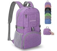 ZOMAKE Bag Faltbarer Rucksäcke 25 L Kleiner - Daypack Faltbar für Damen Herren,Leichter Rucksack für Reisen Wandern Sport und Fahrrad(Violett)