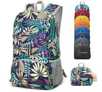 ZOMAKE Damen Leichter, verstaubarer Rucksack, Blätter, 35 L