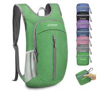 ZOMAKE Faltbarer Rucksack Klein Ultraleicht,10 L Wanderrucksack Kleiner Leicht für Damen Herren,Reise Mini TagesrucksäCke Faltbar für Kinder und Jugendliche(Dunkelgrün)