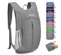 ZOMAKE Faltbarer Rucksack Klein Ultraleicht,10 L Wanderrucksack Kleiner Leicht für Damen Herren,Reise Mini TagesrucksäCke Faltbar für Kinder und Jugendliche(Grau)