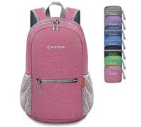 ZOMAKE Faltbarer Rucksack Klein Ultraleicht,10L Wanderrucksack Kleiner Leicht für Damen Herren,Reise Mini TagesrucksäCke Faltbar für Kinder und Jugendliche(Rosa)