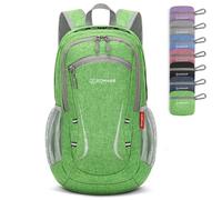 ZOMAKE Faltbarer Rucksack Klein Ultraleicht,Wanderrucksack 20L(Dunkelgrün) | Backpack Kompakt,Reißfestes Nylon,Wasserabweisend,Leichter Mini Daypack für Reise Wandern Outdoor Camping,Herren Damen Kinder