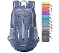 ZOMAKE Faltbarer Rucksack Leicht 25L,Kleiner Rucksäcke Wasserdicht Wanderrucksack Packable Backpack für Damen Herren Outdoor Wandern(Marineblau)