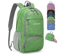 ZOMAKE Kleiner Leichter Rucksäcke 20L Faltbarer Rucksack für Sport Wandern Reisen und Städtetrips,Tagestasche für Damen Herren(Dunkelgrün)