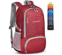 ZOMAKE Leicht Faltbarer Rucksack - Packbare Backpacks 30L,Kleiner Faltbar Rucksäcke Wanderrucksack Wasserdicht für Damen Herren Outdoor Wandern(Rot)