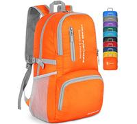 ZOMAKE Leicht Faltbarer Rucksack - Packbare Backpacks 35L,Kleiner Faltbar Rucksäcke Wanderrucksack Wasserdicht Rucksäcke für Damen Herren Outdoor Wandern(Orange)