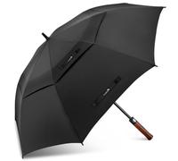 ZOMAKE Regenschirm groß sturmfest, Golf-Regenschirm XL, Schwarz-Braun