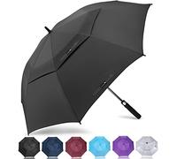 ZOMAKE Regenschirm Sturmfest Groß,M Golf Umbrella Stockschirm mit Auf-Automatik für Herren Damen - Travel Schirm mit Tragegurt(Schwarz)