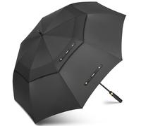 ZOMAKE Regenschirm Groß Sturmfest XL - Großer Golf-Regenschirm, Windsicher & Stabil, Automatik Großer Schirm, Herren & Damen, 2 Personen, Outdoor & Reise(Holzkohleschwarz)