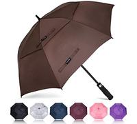 ZOMAKE Regenschirm Groß Sturmfest XL - Großer Golf-Regenschirm, Windsicher & Stabil, Automatik Großer Schirm, Herren & Damen, 2 Personen, Outdoor & Reise(Braun)