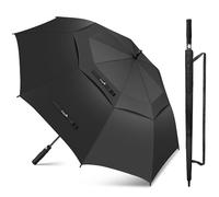 ZOMAKE Regenschirm Groß Sturmfest XL,Großer Golf Umbrella Automatik für Herren Damen Familie,Windfest Schirm Schwarz Stabil für 2 Personen(Schwarz)