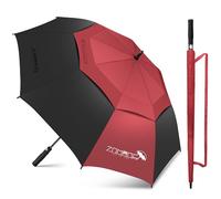 ZOMAKE Regenschirm Groß Sturmfest XL,Großer Golf Umbrella Automatik für Herren Damen Familie,Windfest Schirm Schwarz Stabil für 2 Personen(Schwarz&Rot)