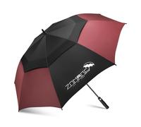 ZOMAKE Regenschirm Groß Sturmfest,XL Großer Golf Umbrella Sturmfest Automatik,Schirm Windfest Schwarz für 2 Personen,Golfschirm Stabil für Herren Damen Familie(Schwarz&Weinrot)