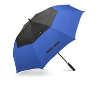 ZOMAKE Regenschirm Groß Sturmfest,XL Großer Golf Umbrella Sturmfester Automatik,Schirm Windfest Schwarz,Golfschirm Stabil für Herren Damen 2 Personen(Schwarz-Marineblau)