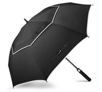 ZOMAKE Regenschirm Groß Sturmfest XXL - Großer Golf-Regenschirm, Windsicher & Stabil, Automatik Großer Schirm, Herren & Damen, 2 Personen, Outdoor & Reise(Neu Schwarz)