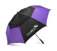 ZOMAKE Regenschirm Groß Sturmfest,XXL Großer Golf Umbrella Sturmfest Automatik,Schirm Windfest Schwarz für 2 Personen,Golfschirm Stabil für Herren Damen Familie(Schwarz&Violett)
