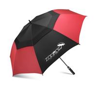 ZOMAKE Regenschirm Groß Sturmfest,XXL Großer Golf Umbrella Sturmfest Automatik,Schirm Windfest Schwarz für 2 Personen,Golfschirm Stabil für Herren Damen Familie(Schwarz&Rot)